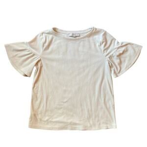 LOFT, Ruffle Fleece Top, Womens Size Small, Excellent Used Condition